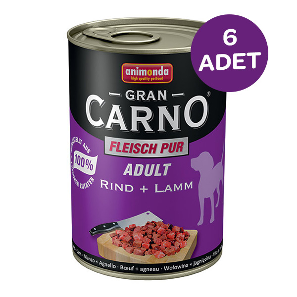 Animonda GranCarno Sığır ve Kuzu Etli Yaşlı Köpek Yaş Maması 400 g (6 Adet) - 1
