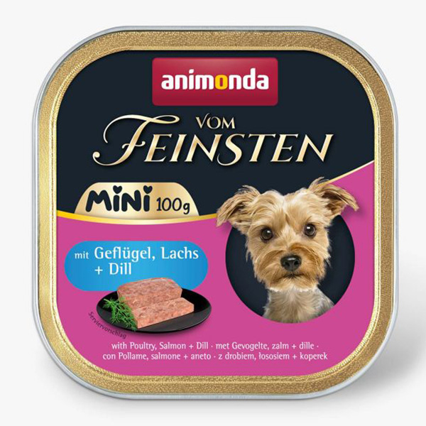 Animonda Vom Feinsten Kümes Hayvanlı, Somonlu ve Dereotlu Mini Irk Yetişkin Köpek Yaş Maması 100 g - 1