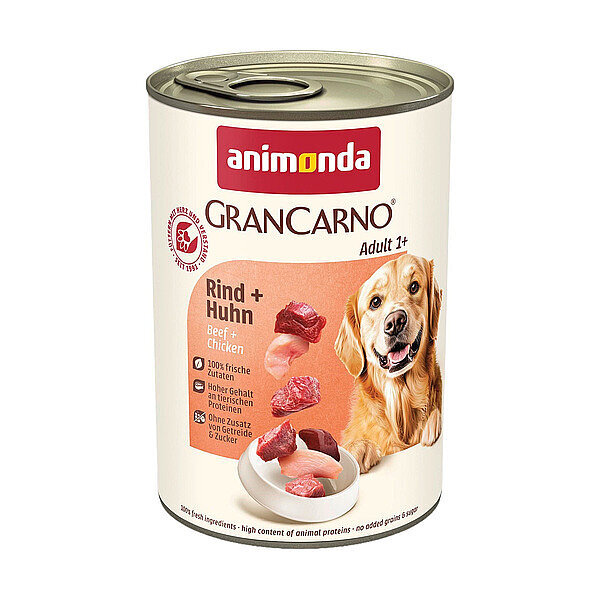 Animonda GranCarno Sığır ve Tavuk Etli Yetişkin Köpek Yaş Maması 400 g