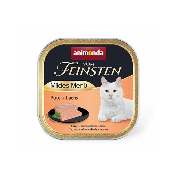 Animonda Vom Feinsten Hindili ve Somonlu Kısırlaştırılmış Kedi Konservesi 100g - 1