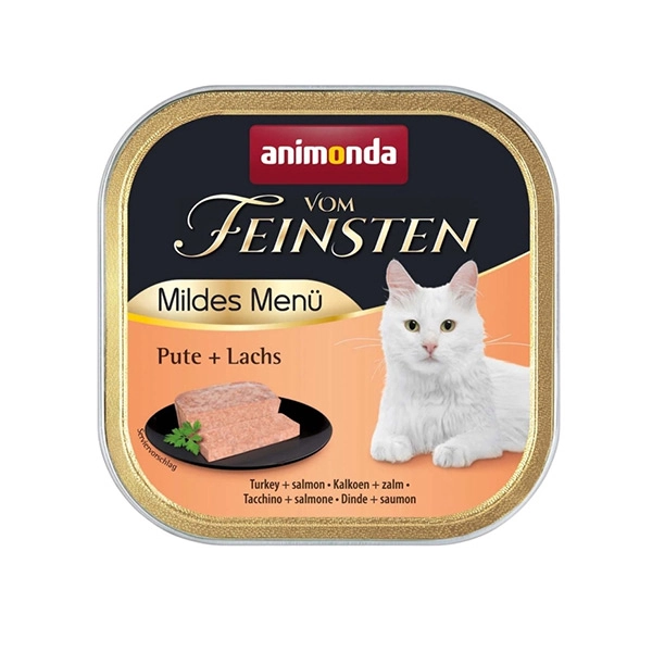Animonda Vom Feinsten Hindili ve Somonlu Kısırlaştırılmış Kedi Konservesi 100g - 1