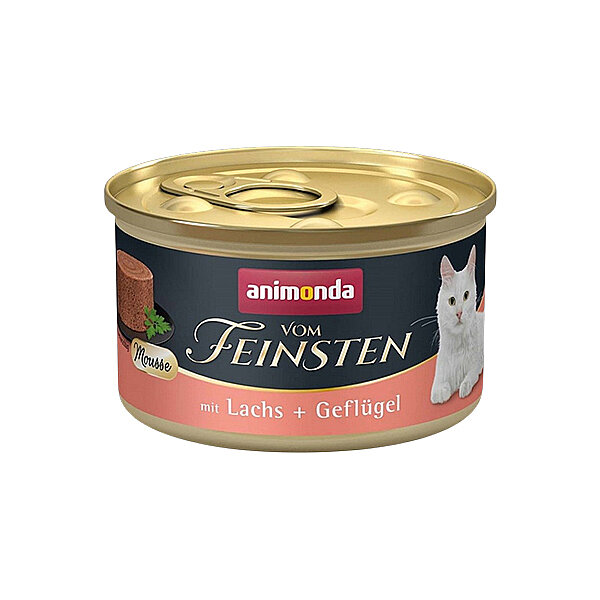 Animonda Vom Feinsten Somonlu ve Kümes Hayvanlı Yetişkin Kedi Konservesi 85g