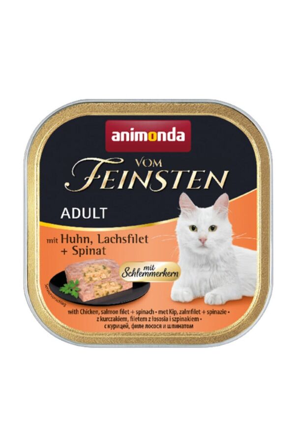Animonda Vom Feinsten Tavuk Somon Ispanaklı Kedi Yaş Maması 100gr - 1
