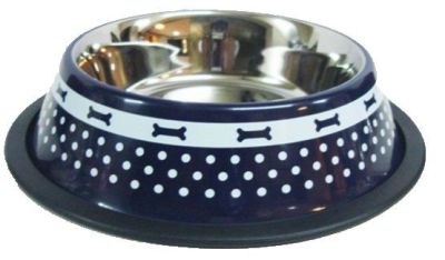 Ankur Desenli Kedi Ve Köpek Çelik Mama Kabı - 1
