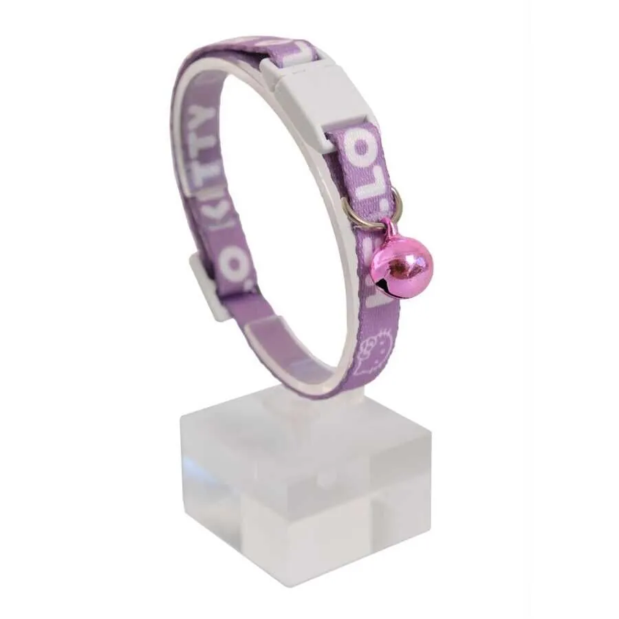 Hello Kitty Boyun Tasması 1 Cm Lila Beyaz - 3