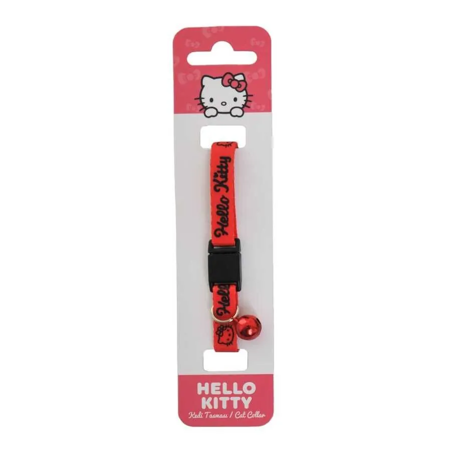 Hello Kitty Boyun Tasması 1 Cm Kırmızı Siyah - 1