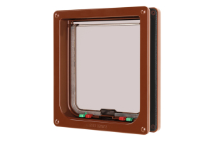 Beeztees CatMate Kedi Kapısı, Büyük, Çift Yönlü, 4 fonksiyonlu, Kahverengi, 23,5x25,2cm