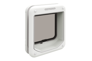 Beeztees CatMate Kedi Kapısı, Cam Kapı İçin Uygun, Çift Yönlü, 4 fonksiyonlu, Kilitli, Beyaz, 24,6x1 - 2