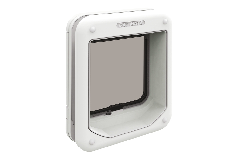 Beeztees CatMate Kedi Kapısı, Cam Kapı İçin Uygun, Çift Yönlü, 4 fonksiyonlu, Kilitli, Beyaz, 24,6x1 - 2