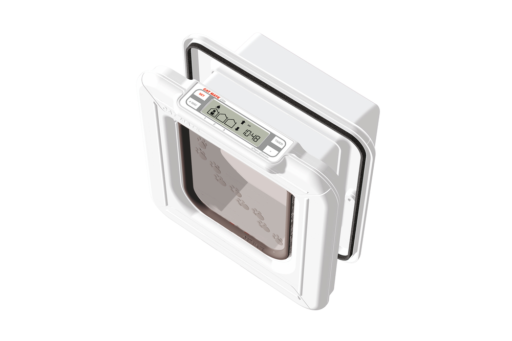 Beeztees CatMate Kedi Kapısı, Cam Kapı İçin Uygun, Mikroçip veya Magnet İle Özel Girişli, Çift Yönlü - 1