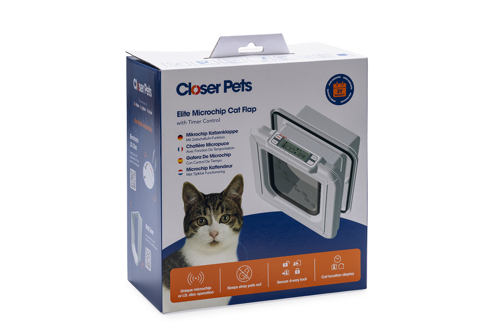 Beeztees CatMate Kedi Kapısı, Cam Kapı İçin Uygun, Mikroçip veya Magnet İle Özel Girişli, Çift Yönlü - 2