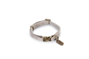 Beeztees DBL Kedi Boyun Tasması, Velur, Gri, 20-30cm