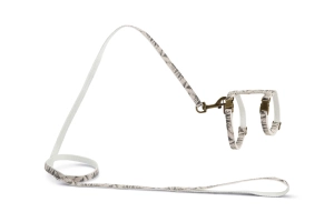 Beeztees DBL Kedi Göğüs Tasması ve Gezdirme Kayışı, 130cm, Bej, 27-45cm