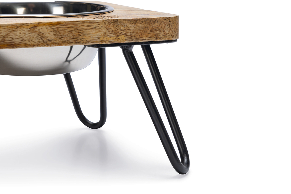 Beeztees DBL Kedi İkili Mama ve Su Kabı, Paslanmaz Çelik, Beyaz, 31x16x10cm, 2x350ml - 3