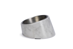 Beeztees DBL Kedi Mama Su Kabı, Paslanmaz Çelik, Beyaz Mermer Görünümlü, 14,5x3,3x7,6cm, 160ml