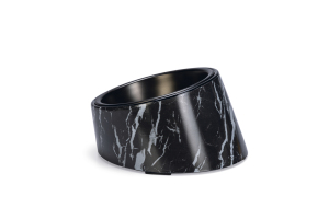 Beeztees DBL Kedi Mama Su Kabı, Paslanmaz Çelik, Siyah Mermer Görünümlü, 14,5x3,3x7,6cm, 160ml