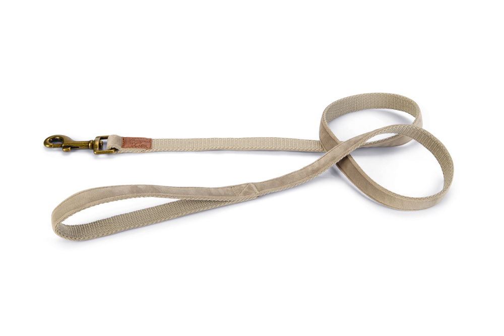 Beeztees DBL Köpek Gezdirme Kayışı, Velura, Gri, 120cm, 20mm - 1