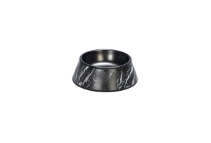 Beeztees DBL Köpek Mama Su Kabı, Mat Siyah Paslanmaz Çelik, Siyah Mermer Görünümlü, 14cm, 160ml