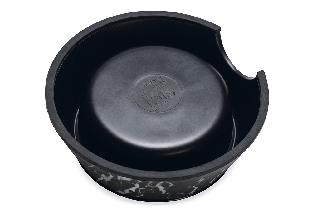 Beeztees DBL Köpek Mama Su Kabı, Mat Siyah Paslanmaz Çelik, Siyah Mermer Görünümlü, 14cm, 160ml - 4