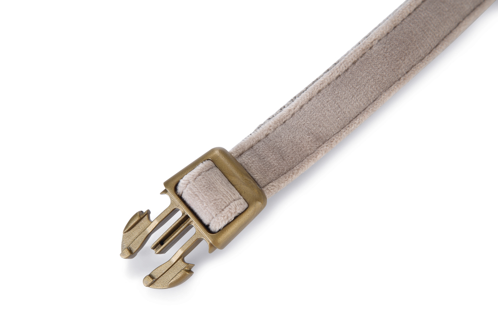 Beeztees DBL Köpek Tasması, Kadife, Gri, 26-40cm, 15mm - 3