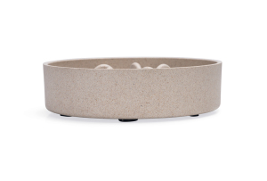 Beeztees DBL Köpek Yavaş Besleme Mama Kabı, Bambu, Bej, 17cm, 800ml - 4