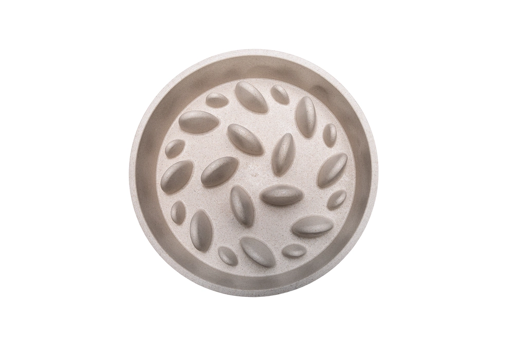 Beeztees DBL Köpek Yavaş Besleme Mama Kabı, Bambu, Bej, 21cm, 1430ml - 5