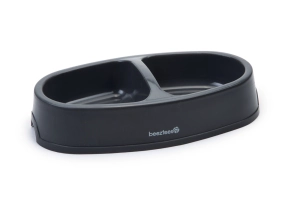 Beeztees İkili Mama ve Su Kabı, Plastik, Antrasit, 27x16,5x6cm, 2x400ml