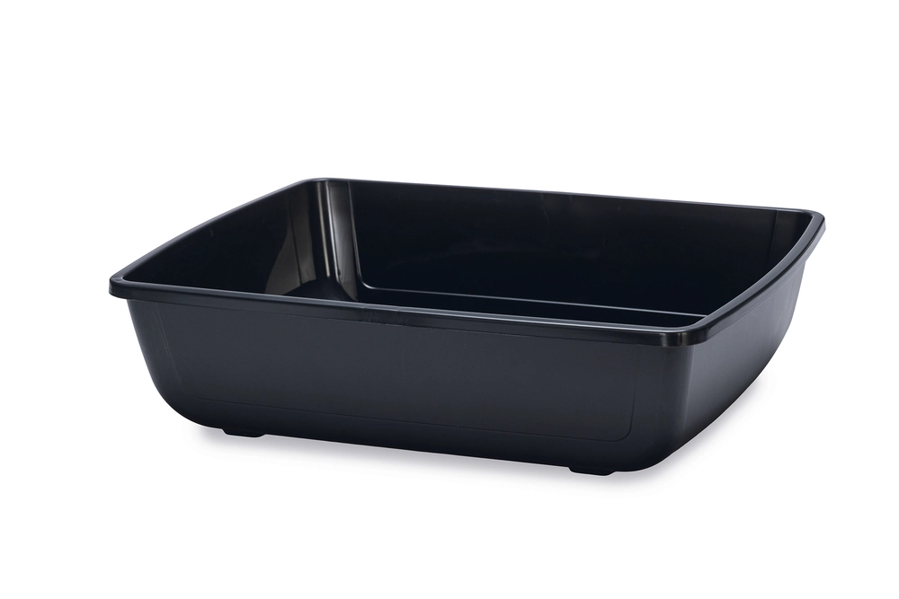 Beeztees Kalın Kenarlı Açık Kedi Tuvaleti, Açık Mavi Antrasit, 48x38x14cm - 4