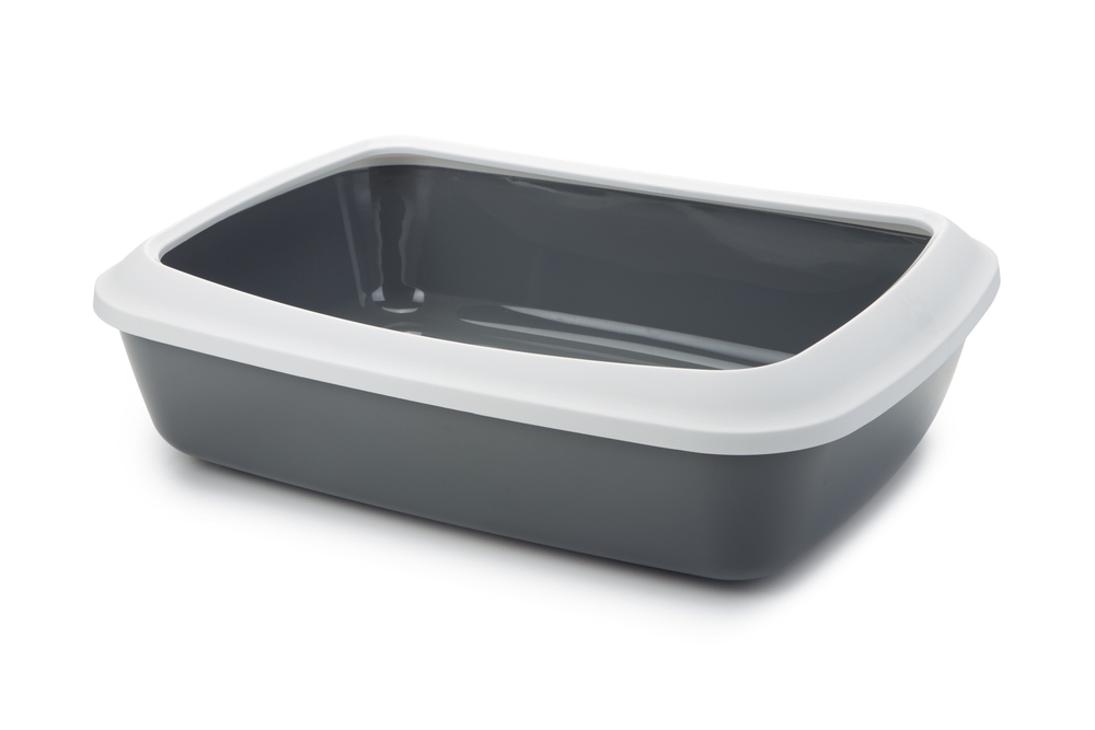 Beeztees Kalın Kenarlı Açık Kedi Tuvaleti, Gri, 50x37x14cm - 1