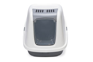 Beeztees Kapalı Büyük Kedi Tuvaleti, Koku Filtreli, Gri Beyaz, 75,5x56x55,5cm - 3