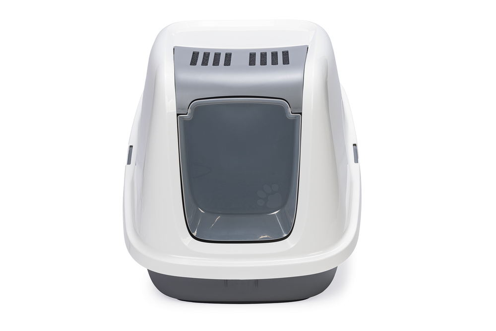Beeztees Kapalı Büyük Kedi Tuvaleti, Koku Filtreli, Gri Beyaz, 75,5x56x55,5cm - 3