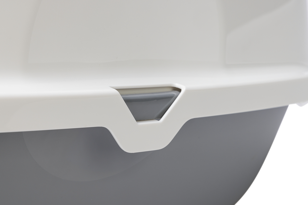 Beeztees Kapalı Büyük Kedi Tuvaleti, Koku Filtreli, Gri Beyaz, 75,5x56x55,5cm - 5