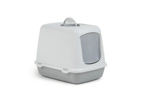 Beeztees Kapalı Kedi Tuvaleti, Gri Beyaz, 50x37x39cm