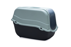 Beeztees Kapalı Kedi Tuvaleti, Koku Filtreli, Açık Mavi Antrasit, 57x39x41cm - 5