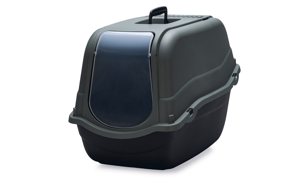 Beeztees Kapalı Kedi Tuvaleti, Koku Filtreli, Antrasit Koyu Mavi, 57x39x41cm - 1