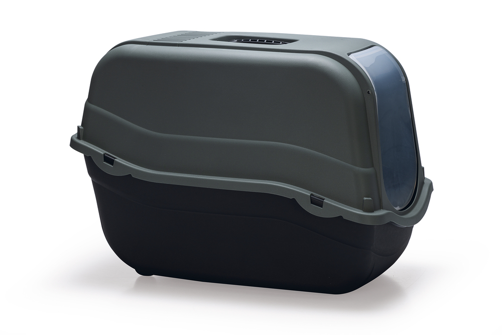 Beeztees Kapalı Kedi Tuvaleti, Koku Filtreli, Antrasit Koyu Mavi, 57x39x41cm - 4