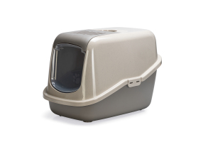 Beeztees Kapalı Kedi Tuvaleti, Koku Filtreli, Bej Gri, 56x39x39cm