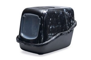 Beeztees Kapalı Kedi Tuvaleti, Koku Filtreli, Siyah Mermer Antrasit, 56x39x39cm