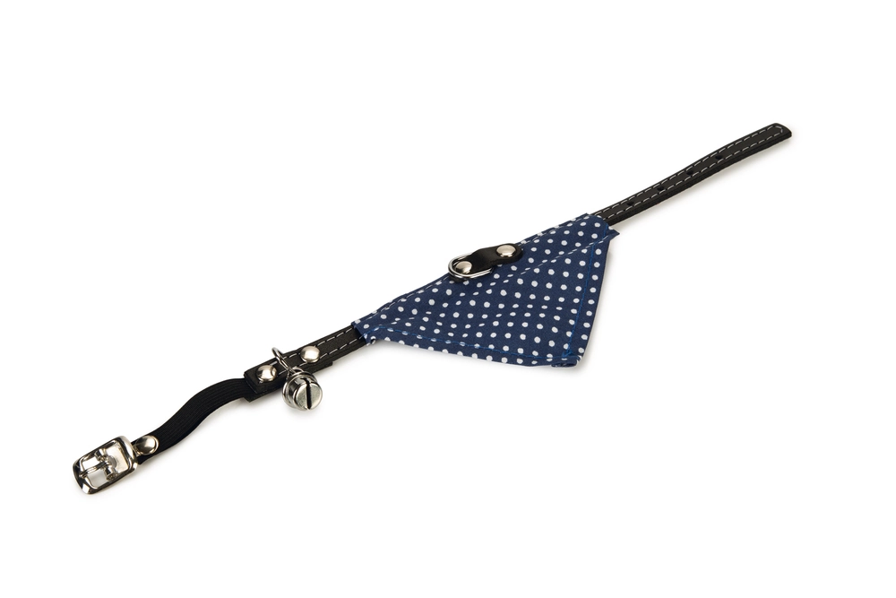 Beeztees Kedi Boyun Tasması, Bandanalı, Zilli, Mavi, 24-29cm - 1