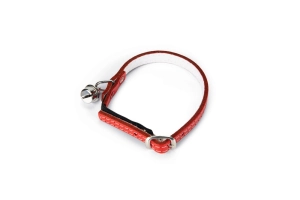 Beeztees Kedi Boyun Tasması, Deri, Zilli, Kırmızı, 24-29cm