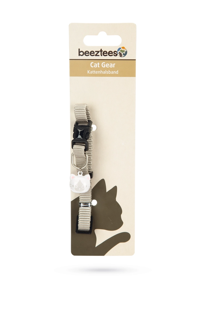 Beeztees Kedi Boyun Tasması, Zilli, Açık Gri, 20-30cm - 2