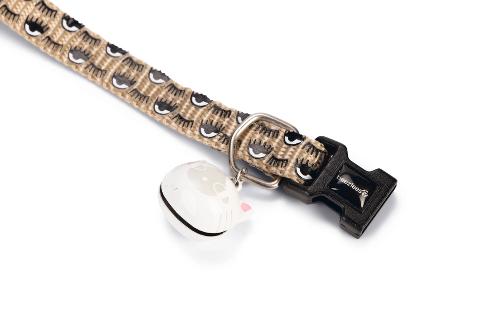 Beeztees Kedi Boyun Tasması, Zilli, Bej, 20-30cm - 3