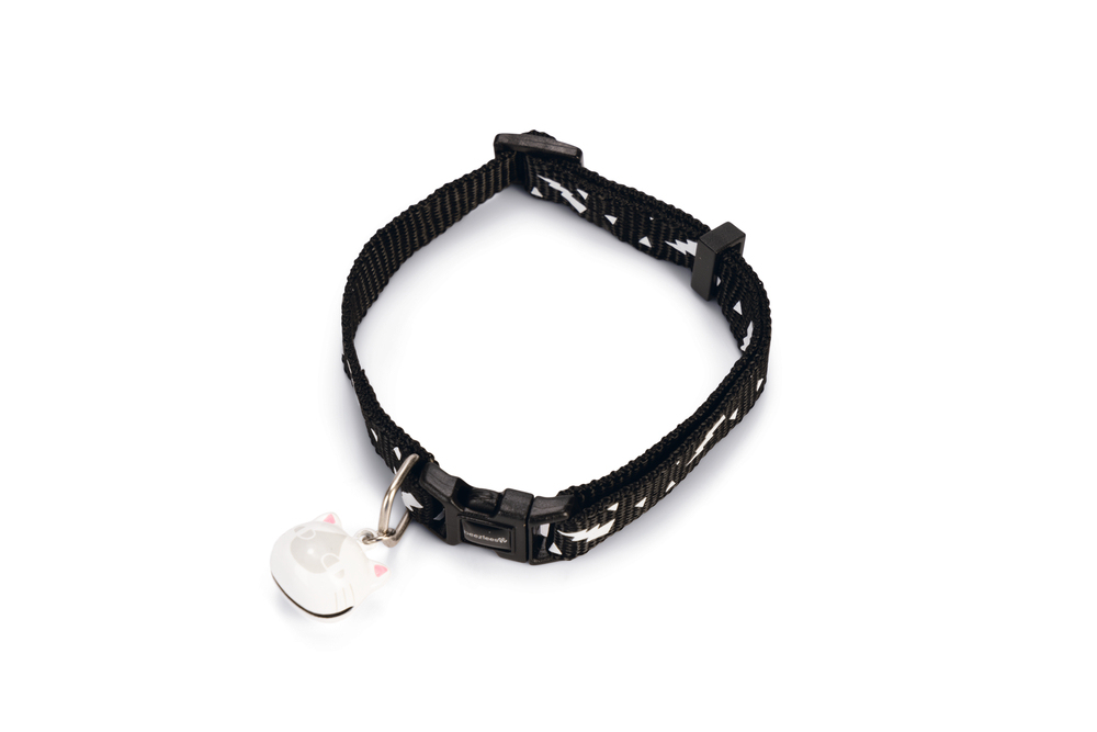 Beeztees Kedi Boyun Tasması, Zilli, Siyah, 20-30cm - 1