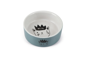 Beeztees Kedi Mama Su Kabı, Seramik, Mavi, 11,5cm, 180ml