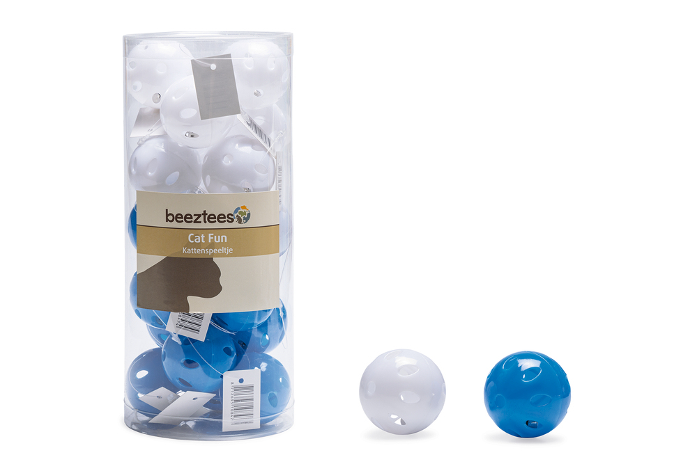 Beeztees Kedi Oyuncağı, Delikli ve Zilli Top, Çeşitli Renklerde, 4cm - 4