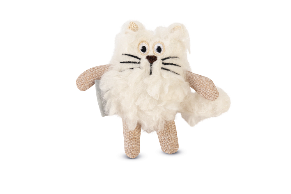 Beeztees Kedi Oyuncağı, Kedi, Peluş, Beyaz, 15x10x3cm - 3