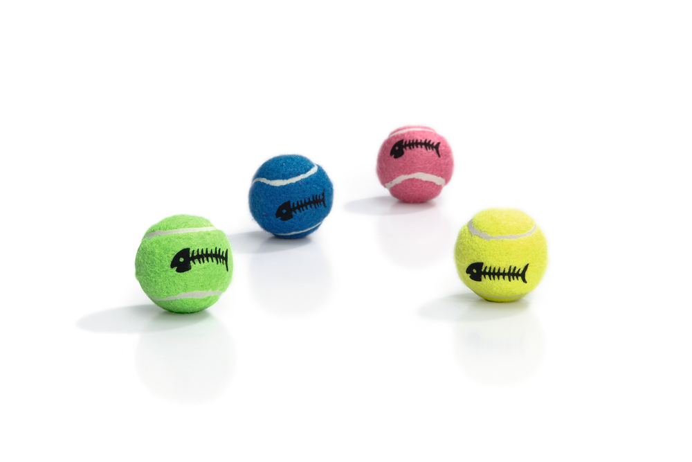 Beeztees Kedi Oyuncağı, Kedi Tenis Topu, Çeşitli Renklerde, 4 Adet, 4cm - 1