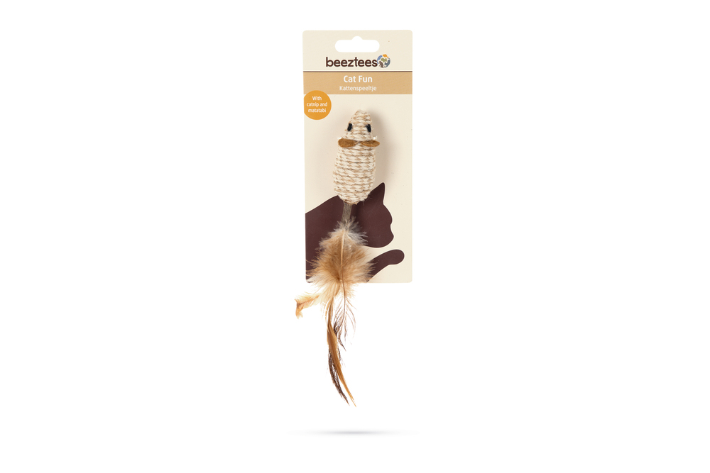 Beeztees Kedi Oyuncağı, Kediotlu Fare ve Tüylü Matatabi Çubuğu, 12cm - 2