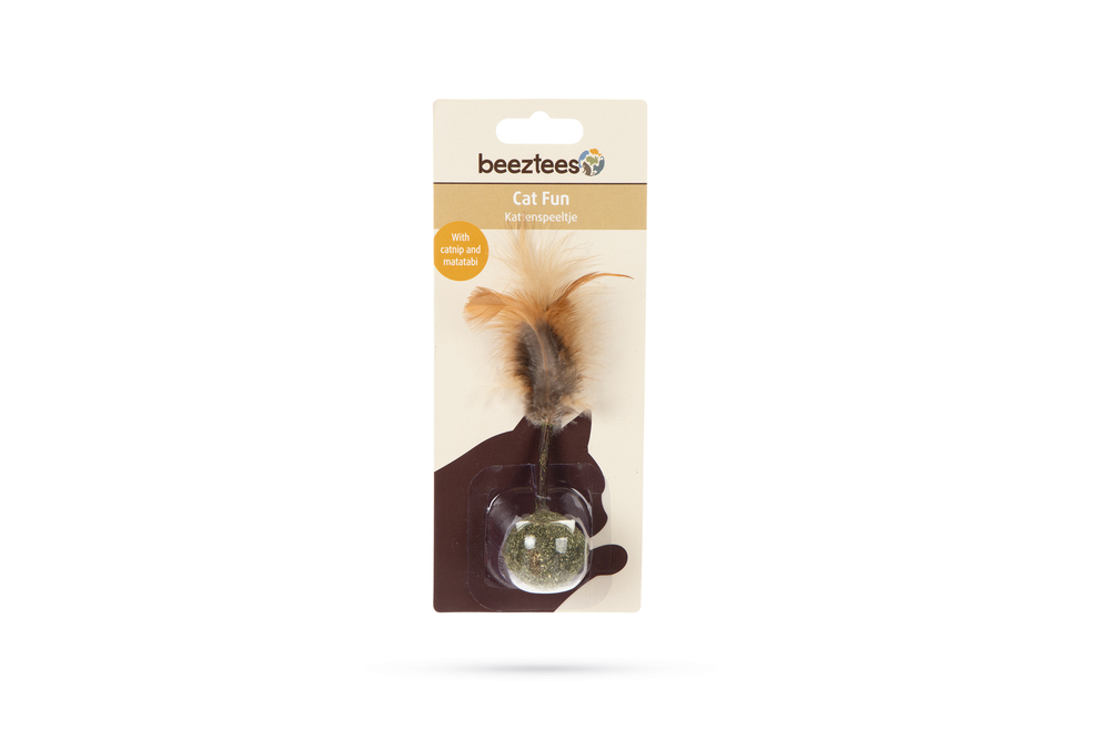 Beeztees Kedi Oyuncağı, Matatabi Ucunda Tüy ve Kediotu Topu, 16cm - 2