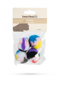 Beeztees Kedi Oyuncağı, Peluş Top, Kediotlu 4 Adet, 4cm - 2